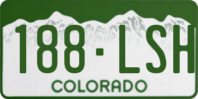 CO license plate 188LSH