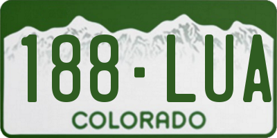 CO license plate 188LUA