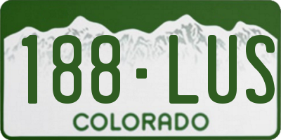 CO license plate 188LUS