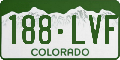 CO license plate 188LVF