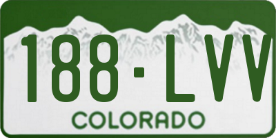 CO license plate 188LVV