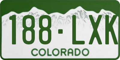 CO license plate 188LXK