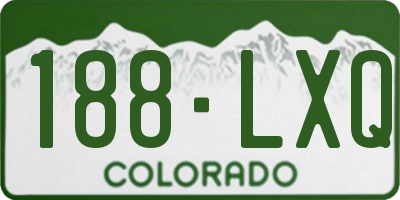 CO license plate 188LXQ