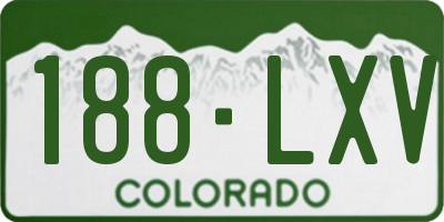 CO license plate 188LXV