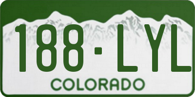 CO license plate 188LYL