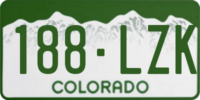 CO license plate 188LZK