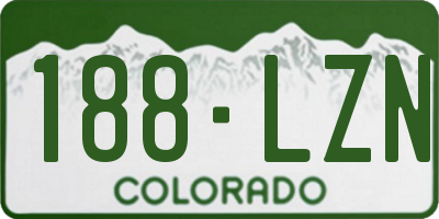 CO license plate 188LZN