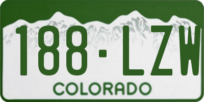 CO license plate 188LZW