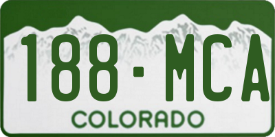 CO license plate 188MCA