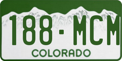 CO license plate 188MCM