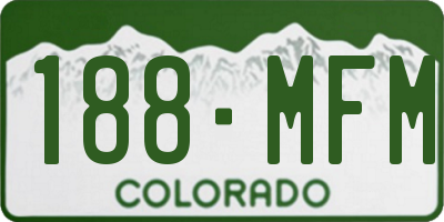 CO license plate 188MFM