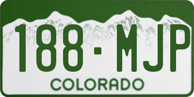 CO license plate 188MJP