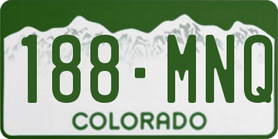 CO license plate 188MNQ