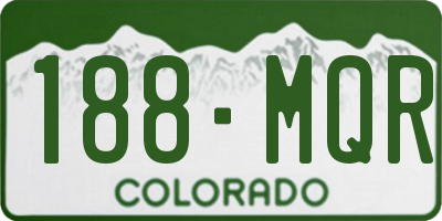CO license plate 188MQR