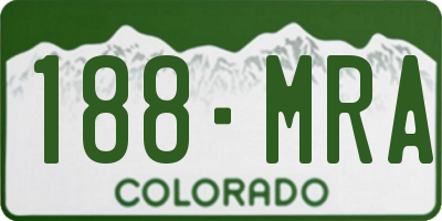 CO license plate 188MRA