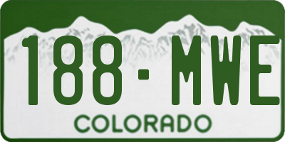 CO license plate 188MWE