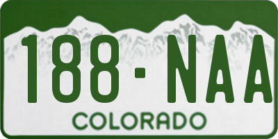 CO license plate 188NAA