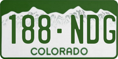 CO license plate 188NDG