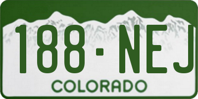 CO license plate 188NEJ