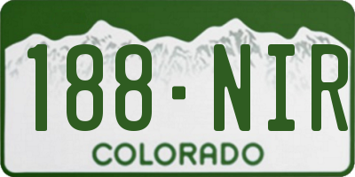 CO license plate 188NIR