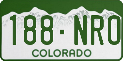 CO license plate 188NRO