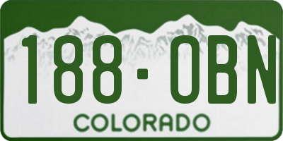 CO license plate 188OBN