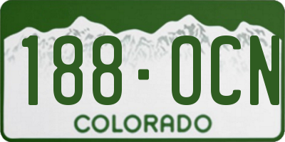 CO license plate 188OCN