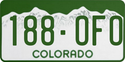 CO license plate 188OFO