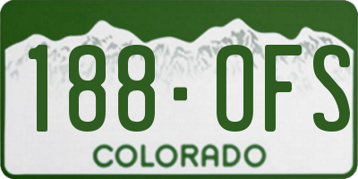 CO license plate 188OFS