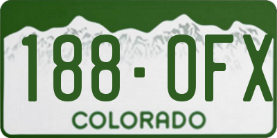 CO license plate 188OFX