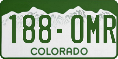CO license plate 188OMR