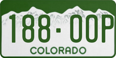 CO license plate 188OOP