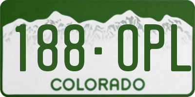 CO license plate 188OPL