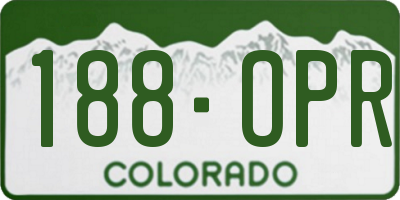 CO license plate 188OPR