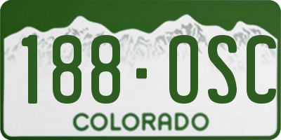 CO license plate 188OSC