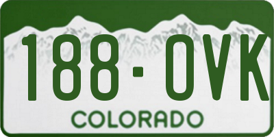 CO license plate 188OVK
