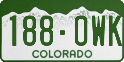 CO license plate 188OWK