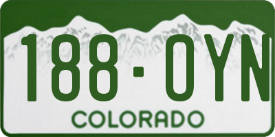 CO license plate 188OYN