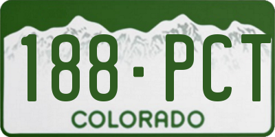 CO license plate 188PCT