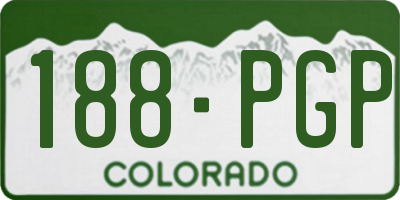 CO license plate 188PGP