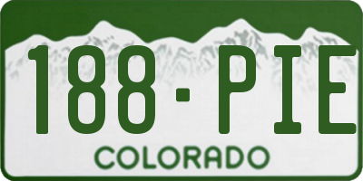 CO license plate 188PIE