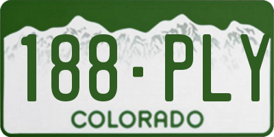 CO license plate 188PLY