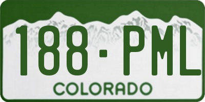 CO license plate 188PML