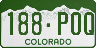 CO license plate 188POQ
