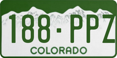 CO license plate 188PPZ