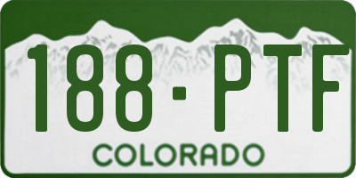 CO license plate 188PTF