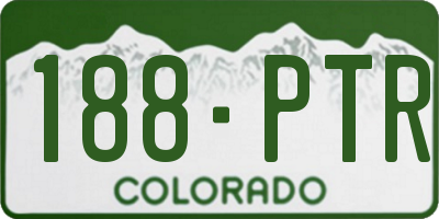 CO license plate 188PTR