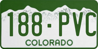 CO license plate 188PVC