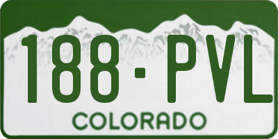 CO license plate 188PVL