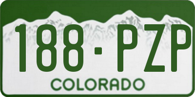CO license plate 188PZP